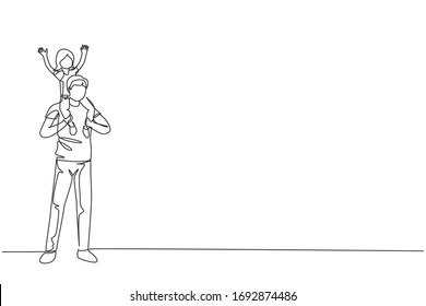 Single Continuous Line Drawing Young Father Stock Vector (Royalty Free ...