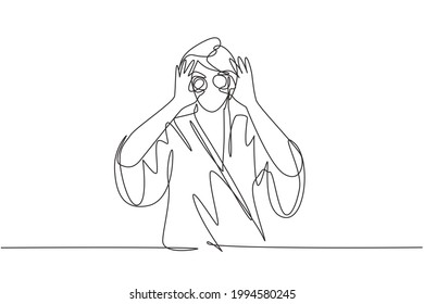 Single continuous line drawing young beautiful smiling woman with bathrobe holding cucumber slices on face. Skin care, spa and beauty treatments. Anti aging cosmetics. Dynamic one line draw graphic