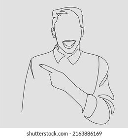 Dibujo de una sola línea continua de hombres jóvenes. Trabajo profesional.  Concepto minimalista dibujo de una línea diseño gráfico ilustración vectorial