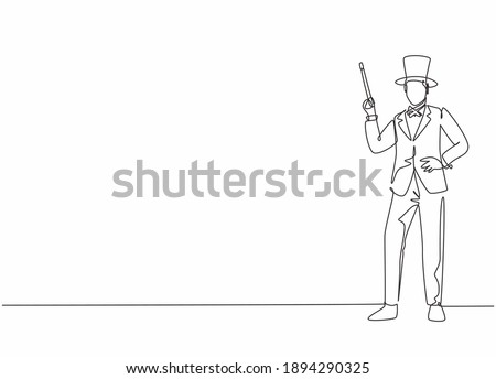 Similar – Image, Stock Photo Magician showing magical performance on stage