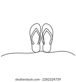 Einzelne durchgehende Flip-Flops-Linie.Vektorgrafik