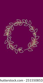  Single continuous line flower circle frame. Hand drawn round line border wedding invitation concept design one. Elegant minimalist floral sketch outline drawing vector illustration