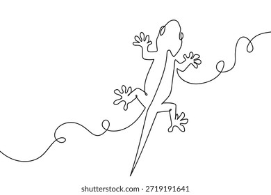 Eine einzige, durchgehende Linie von Gecko-Skalen. Einzeiliges Zeichnungsdesign, Vektorgrafik.