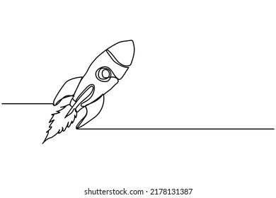  single continuous line hand drawn logo flying rocket