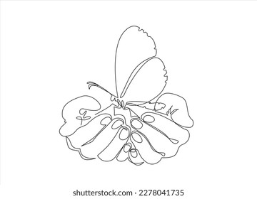 Una sola línea continua de manos sosteniendo la mariposa sobre un fondo blanco. Línea delgada negra de las manos con mariposa. Concepto de libertad.