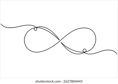Single continuous line of infinity symbol. Vector one line illustration