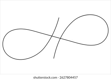 Single continuous line of infinity symbol. Vector one line illustration