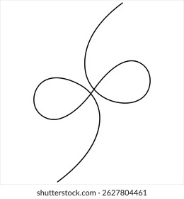 Single continuous line of infinity symbol. Vector one line illustration