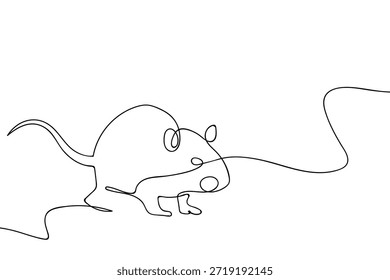 Una sola línea continua, para la pipa del ratón. Diseño de arte de una sola línea.