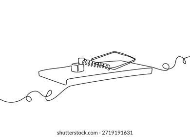Uma única e contínua linha de armadilhas de rato. Ilustração gráfica vetorial de design de desenho de linha única.