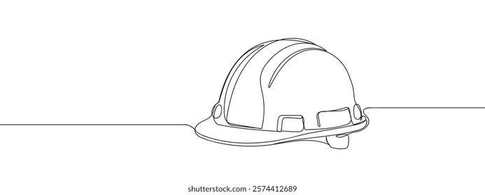 Single continuous line. Safety helmet, engineer helmet, engineer uniform. line art vector illustration with transparent background.