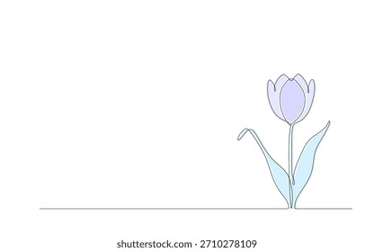 Línea continua única de flor de tulipán