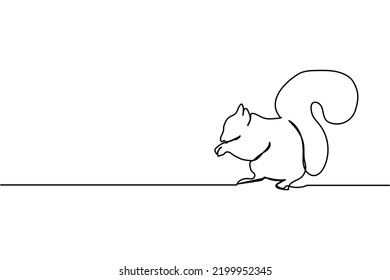 single continuous nline squirrel illustration vector design