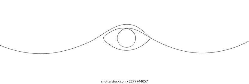 Single continuous one line art eye. design sketch outline drawing vector illustration.