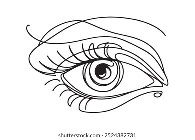 Single continuous one line art eye.