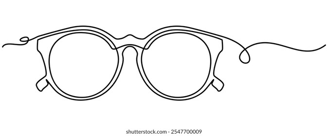 Gafas de sol de arte de una sola línea continua. Concepto de viaje tropical de vacaciones de viaje marítimo. Ilustración vectorial de dibujo de esbozo de diseño, gafas de sol classic. Gafas para protección solar. Una continua