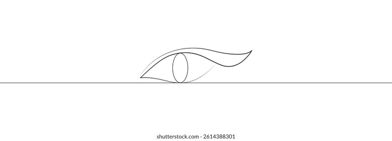 Single continuous one line art eye. design sketch outline drawing vector illustration. EPS 10 .