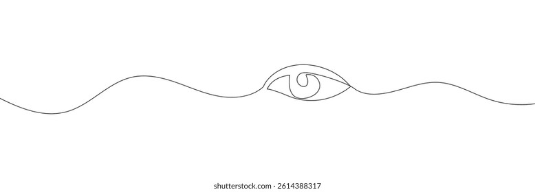 Single continuous one line art eye. design sketch outline drawing vector illustration. EPS 10 .