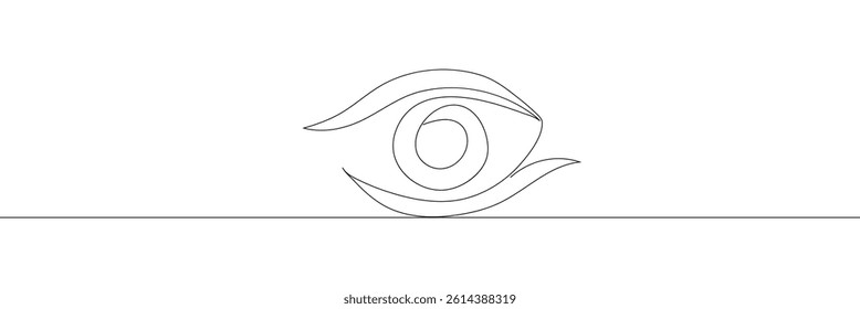 Single continuous one line art eye. design sketch outline drawing vector illustration. EPS 10 .