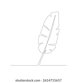 Single continuous one Line drawing of Quill pen line art vector illustration