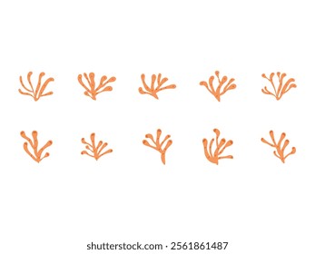 Single Coral Design Element Set