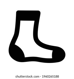 Single cotton sock vector icon.