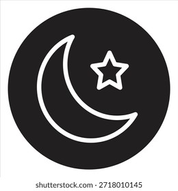 A single crescent moon symbol associated with Islam and Ramadan.
