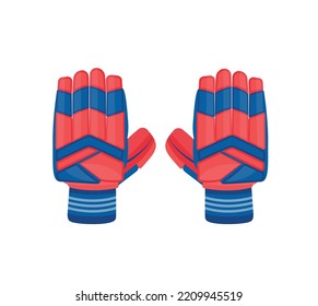 Single Cricket Gloves Illustration Vector Design With Creative Color And 2D Style, Free Vector Editable File Download.