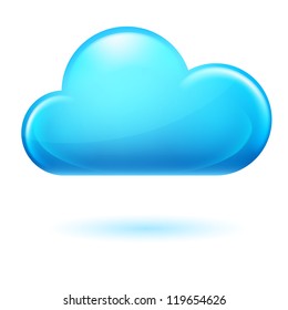 Single cumulus Cloud. Illustration on white background