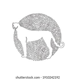 Single curly one line drawing cheetah is the world's fastest land mammal  Continuous line drawing graphic design vector illustration gruesome cheetah for icon  symbol  logo  boho decor