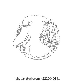 Dibujo de una línea de un solo rizo de arte abstracto lindo del palo de zapatos. Diseño gráfico continuo de líneas ilustraciones vectoriales de lo único es su pico de pie para ícono, símbolo, logo de la compañía, decoración de pared de afiches