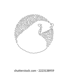 Single curly one line drawing of cute otter abstract art. Continuous line draw graphic design vector illustration of otters have long, slim bodies for icon, symbol, company logo, poster wall decor