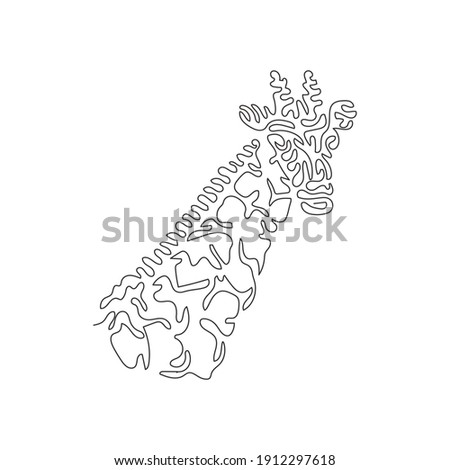 Single curly one line drawing of adorable giraffe abstract art. Continuous line drawing graphic design vector illustration of long neck giraffe for icon, symbol, company logo, poster wall decor