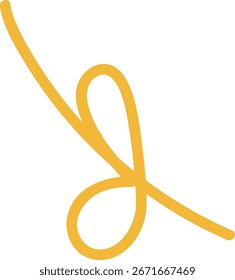 A single curved line forming a loop in a smooth, flowing style. The line creates an elegant, looping shape with a gentle curve. Cartoon vector illustration.