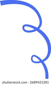 A single curved line with two loops in a smooth, flowing style. The illustration depicts a looping line creating an elegant flow. Cartoon vector illustration.
