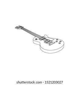 Single Cut Guitar Line Art Background