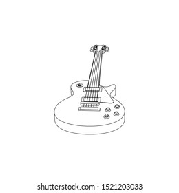 Single Cut Guitar Line Art Background