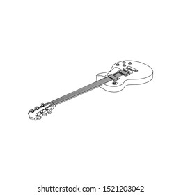 Single Cut Guitar Line Art Background