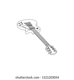 Single Cut Guitar Line Art Background