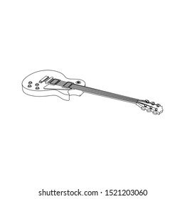Single Cut Guitar Line Art Background