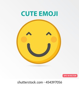 Single Cute emoji. Isolated vector illustration on white background.