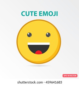 Single Cute emoji. Isolated vector illustration on white background.
