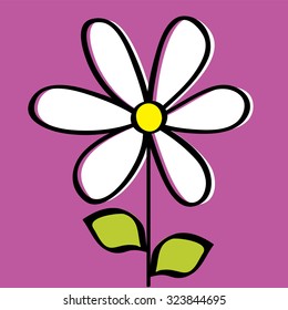 single cute flower design with purple color as a background