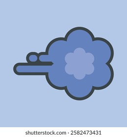 single cute smoke with outline flat vector design.