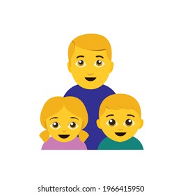 Single dad family with girl and boy vector emoji