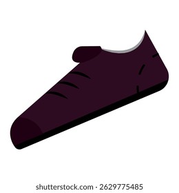 Single dark brown shoe cartoon. Vector illustration