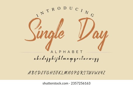 Single Day Vector Illustration Grunge Horror Typographie. Hand Made Brush Font.