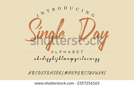 Single Day Vector Illustration Grunge Horror Typographie. Hand Made Brush Font.