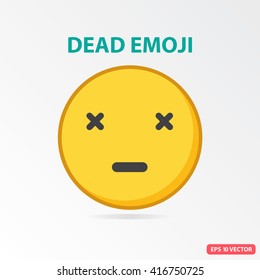 SIngle Dead emoji. Isolated vector illustration on white background.