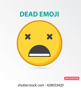 SIngle Dead emoji. Isolated vector illustration on white background.